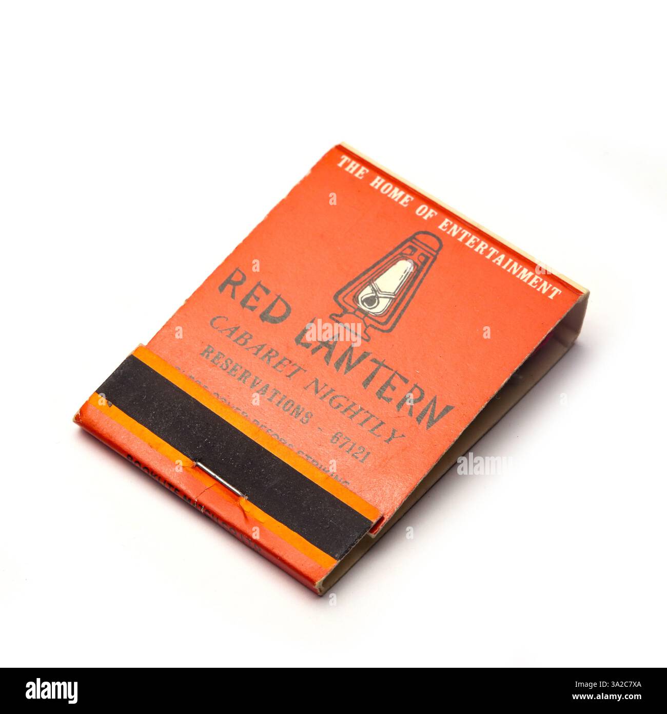 Rote Laterne, 1960er Jahre altes Streichholzbuch Stockfoto
