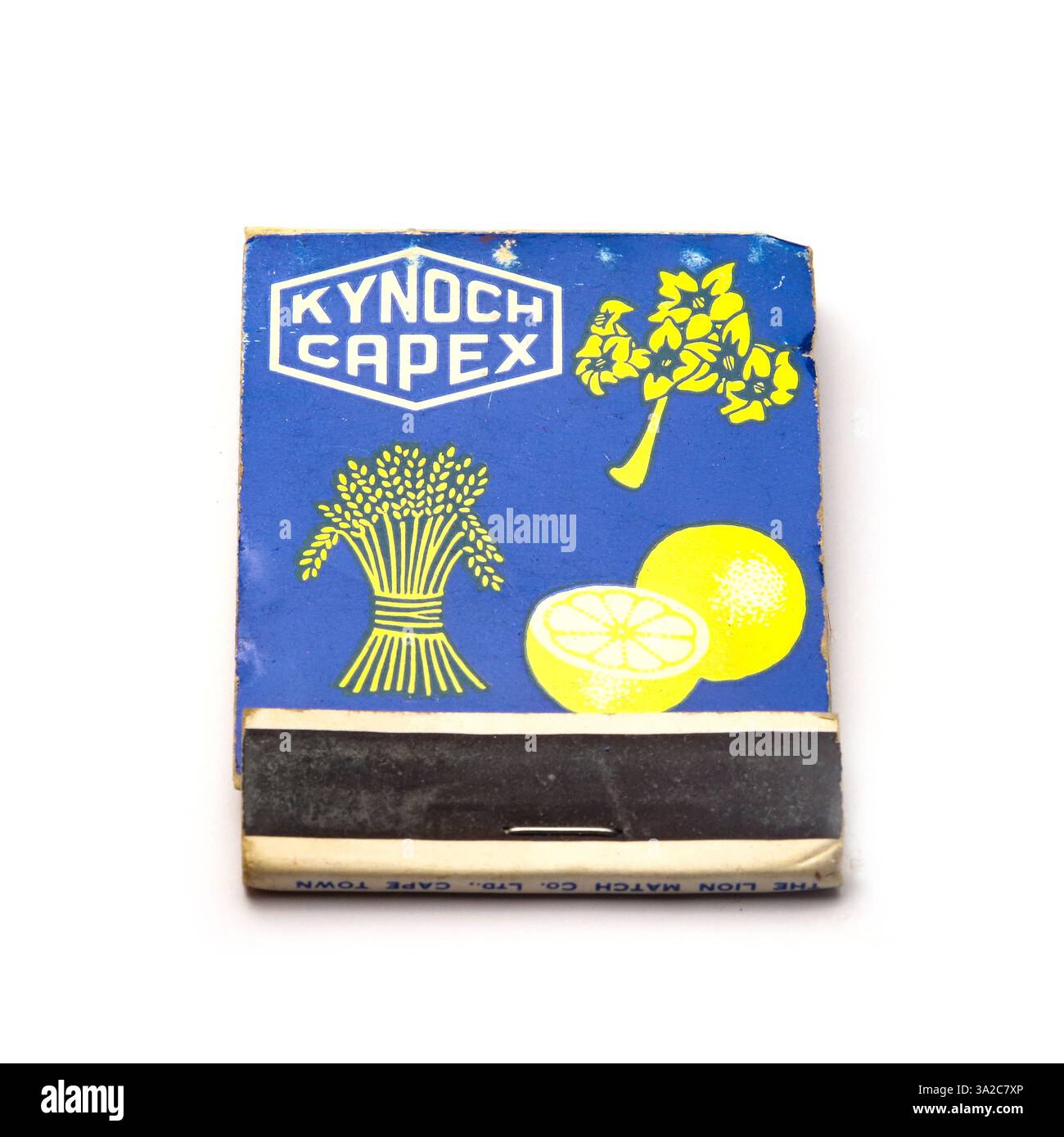 Kynoch Capex, 1960er Jahre altes Streichholzbuch Stockfoto