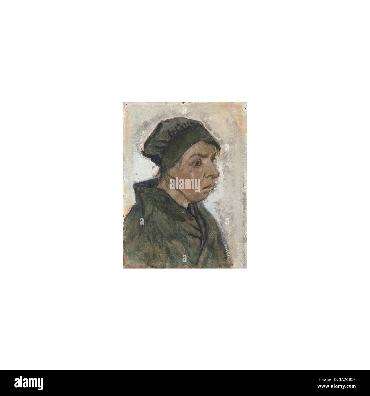 Diese Zeichnung von 1885, „Vieille paysanne“ (alte Bauernfrau), zeigt eine ältere Landfrau und zeigt Van Goghs Erforschung von Alter, Arbeit und ländlichem Leben. Stockfoto