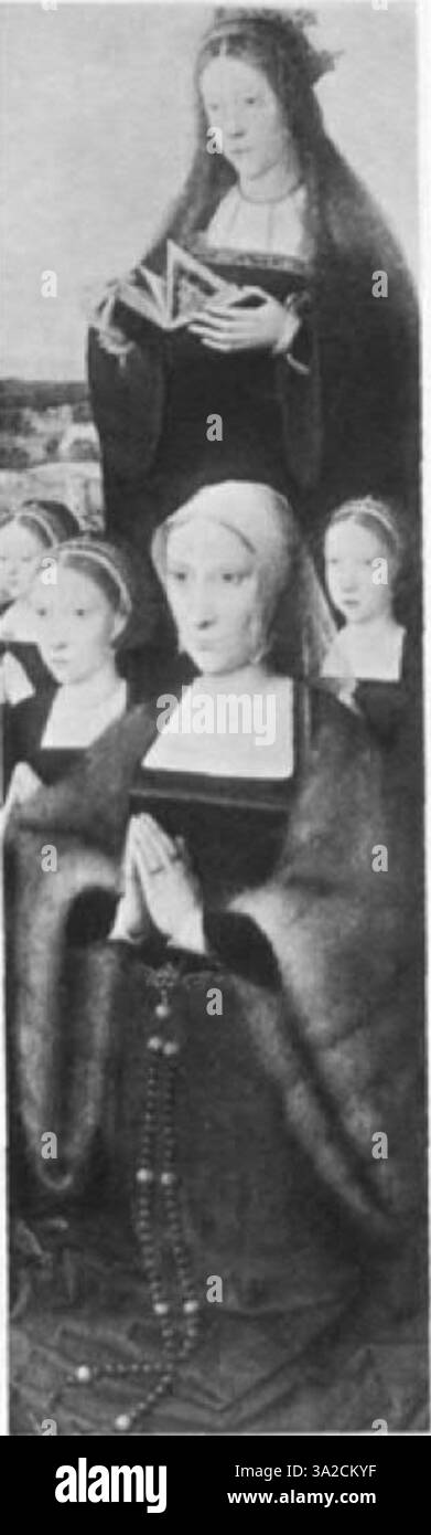 Dieses Gemälde von Adriaen Ysenbrant, ein Teil der Antwerpener manieristischen Bewegung, zeigt sehr detaillierte Figuren, reiche Texturen und eine naturalistische Darstellung von Motiven. Es spiegelt den Übergang von der Gotik zur Kunst der Frührenaissance in Nordeuropa wider, wobei der Schwerpunkt auf emotionalem Ausdruck und komplizierten Details liegt. Stockfoto