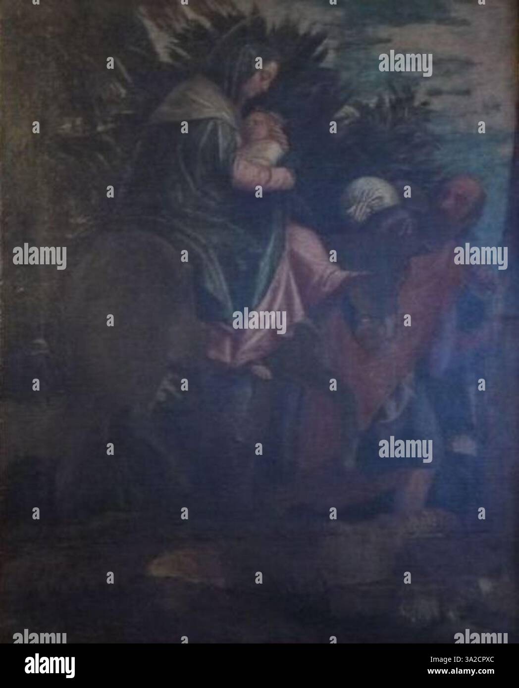 Paolo Veroneses Werk ist bekannt für seine Pracht, seine satten Farben und die detaillierte Darstellung religiöser oder historischer Szenen, eine wahre Darstellung seiner venezianischen Renaissance-Meisterschaft. Stockfoto