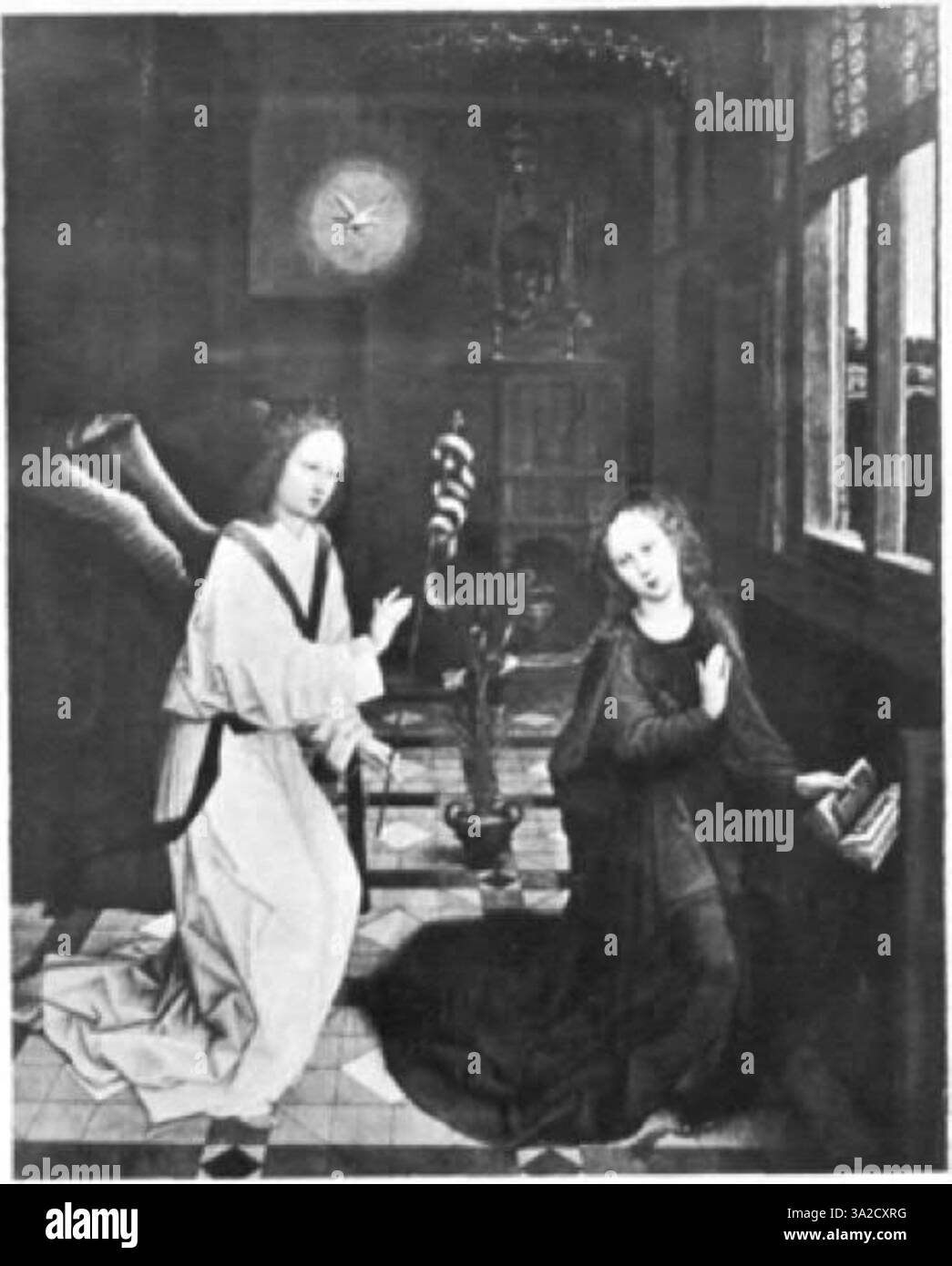 Adriaen Ysenbrants Kunstwerk aus der Antwerpener manieristischen Tradition zeigt komplexe Figurendarstellung und präzise Texturarbeiten. Das Gemälde fängt den emotionalen Ausdruck der Figuren ein, wobei religiöse oder historische Themen naturalistisch akkurat dargestellt werden und den Stil der nördlichen Renaissance widerspiegeln. Stockfoto