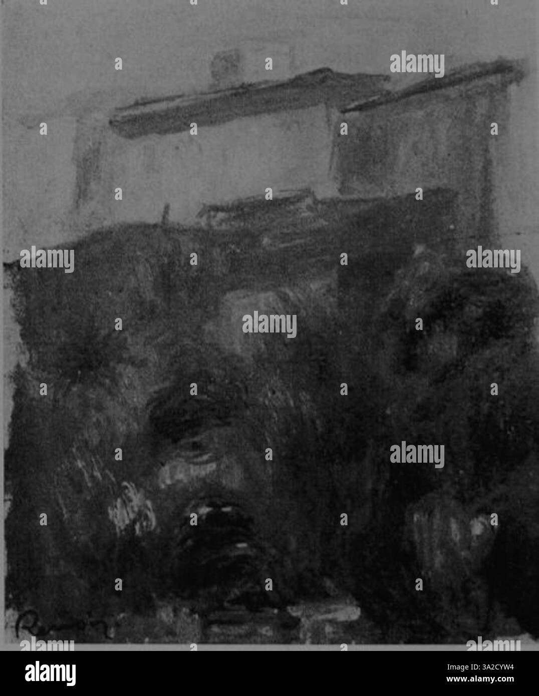 Pierre-Auguste Renoir (1841–1919) verbindet seine charakteristische impressionistische Technik geschickt mit einem Fokus auf Licht und Farbe in diesem Gemälde. Die Darstellung der menschlichen Form, gepaart mit dynamischen Pinselstrichen, fängt einen Moment voller Energie und Emotionen ein. Stockfoto