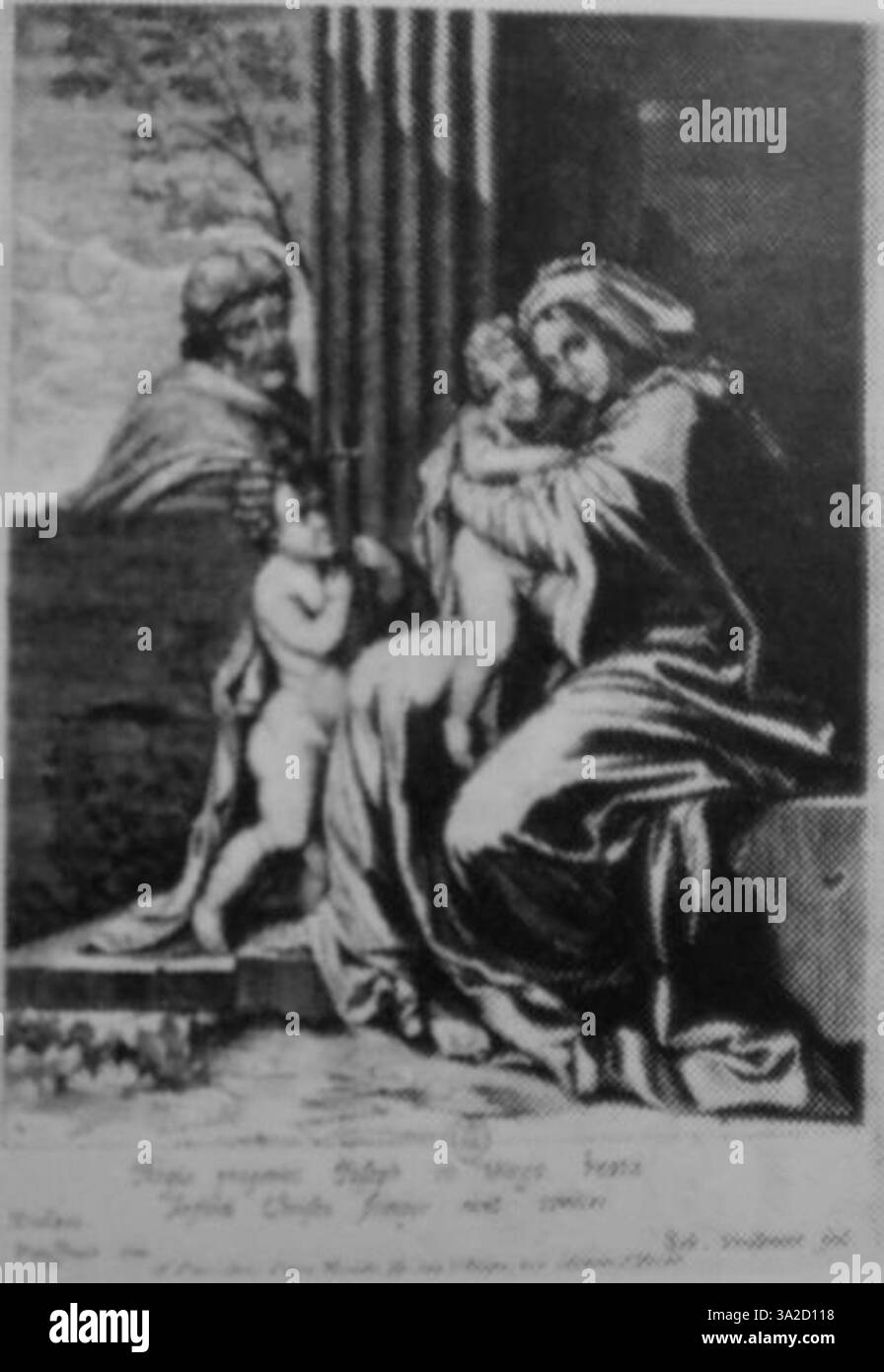 Dieses Werk von Nicolas Poussin spiegelt seine Hingabe an klassische Themen und präzisen Formalismus wider. Das Motiv wird mit großer Sorgfalt auf Balance und Proportionalität dargestellt, die wichtigsten Merkmale seiner Kunst sind. Stockfoto