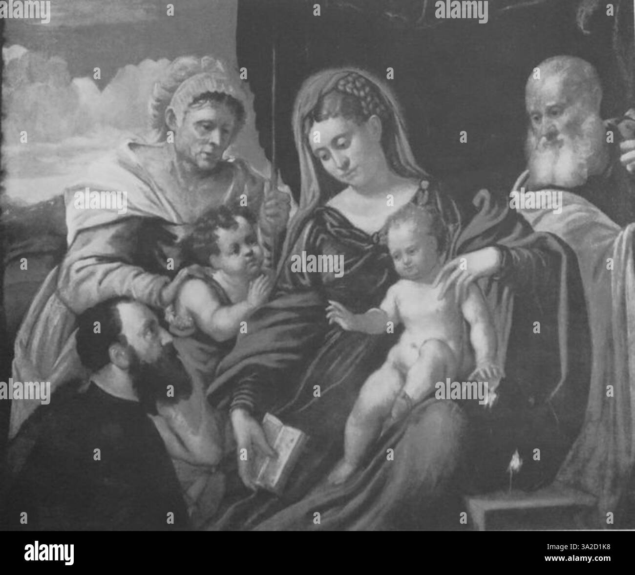 Jacopo Tintorettos Verwendung von Licht und Schatten in diesem Werk unterstreicht seine Beherrschung, Tiefe und Bewegung in einer Szene zu schaffen, die typisch für seinen unverkennbaren dramatischen Stil ist. Stockfoto