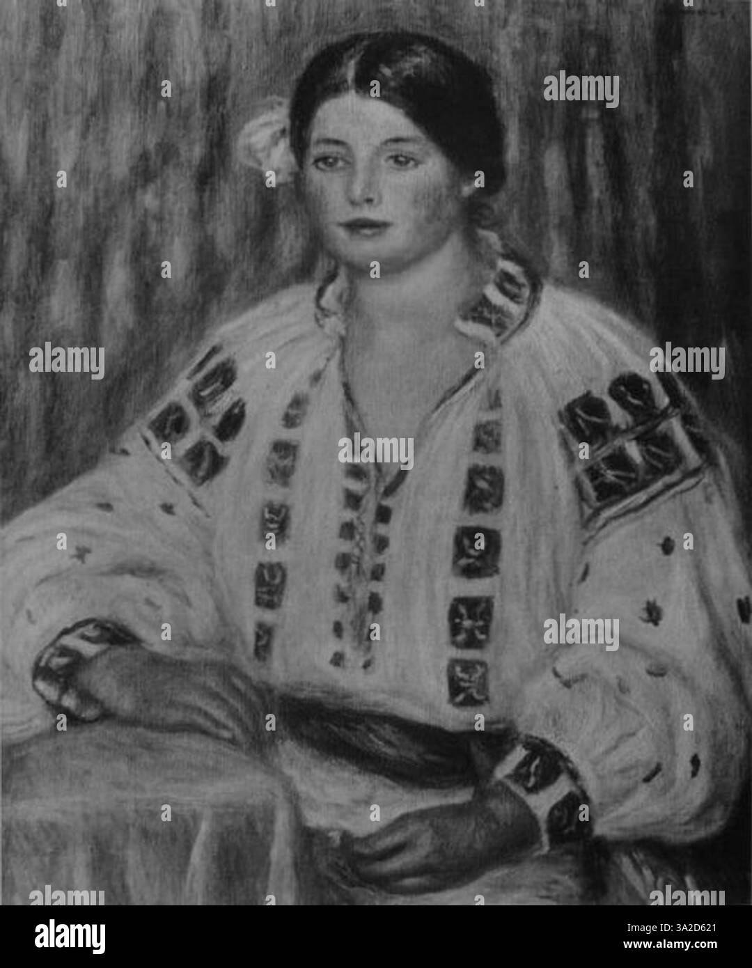 Pierre-Auguste Renoir (1841–1919) stellt in diesem Werk eine ruhige soziale Szene mit weichen, harmonischen Farben und fließenden Pinselstrichen dar, die seinen charakteristischen impressionistischen Stil zeigt. Stockfoto