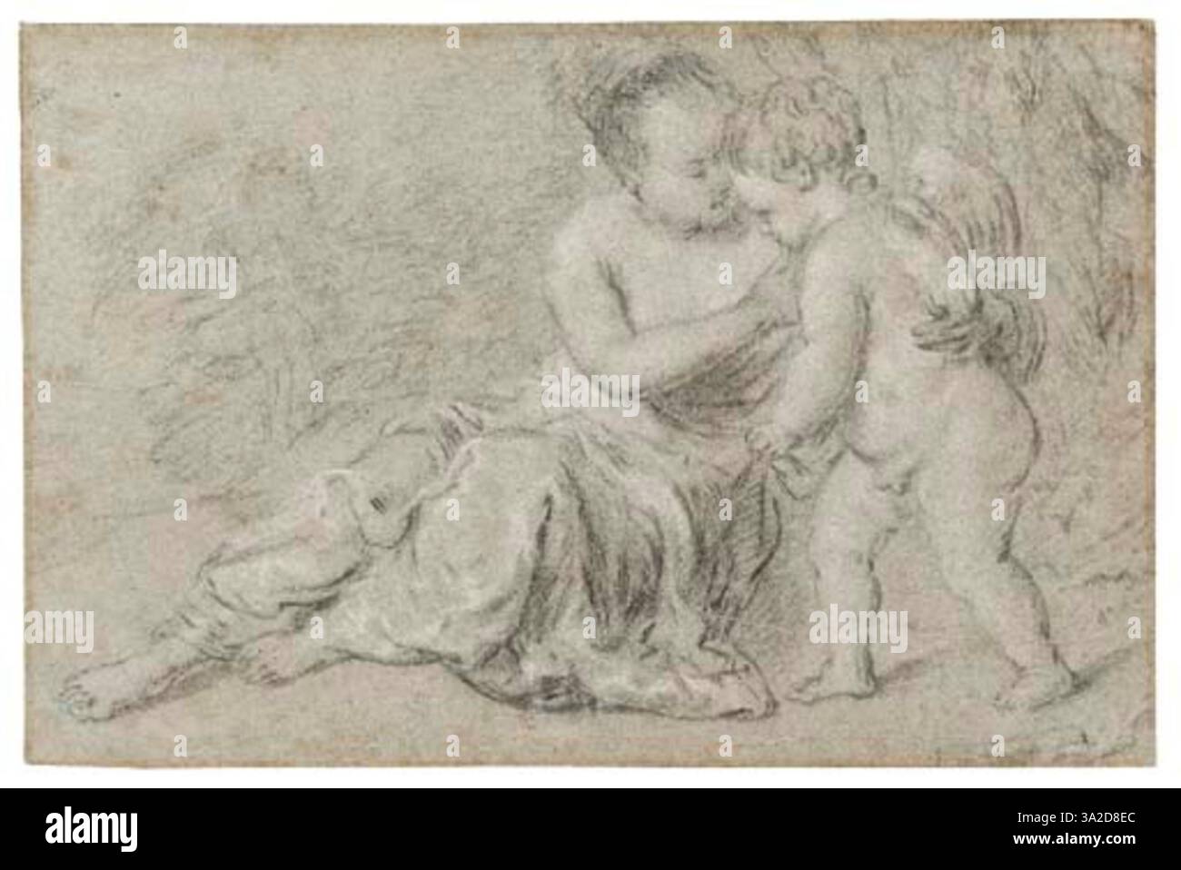 Ferdinand Bols Darstellung der Venus, die Cupid beschimpft, fängt den mythologischen Moment ein, wobei der Fokus auf die Interaktion der Figuren und die detailreiche, naturalistische Darstellung der Szene liegt. Stockfoto