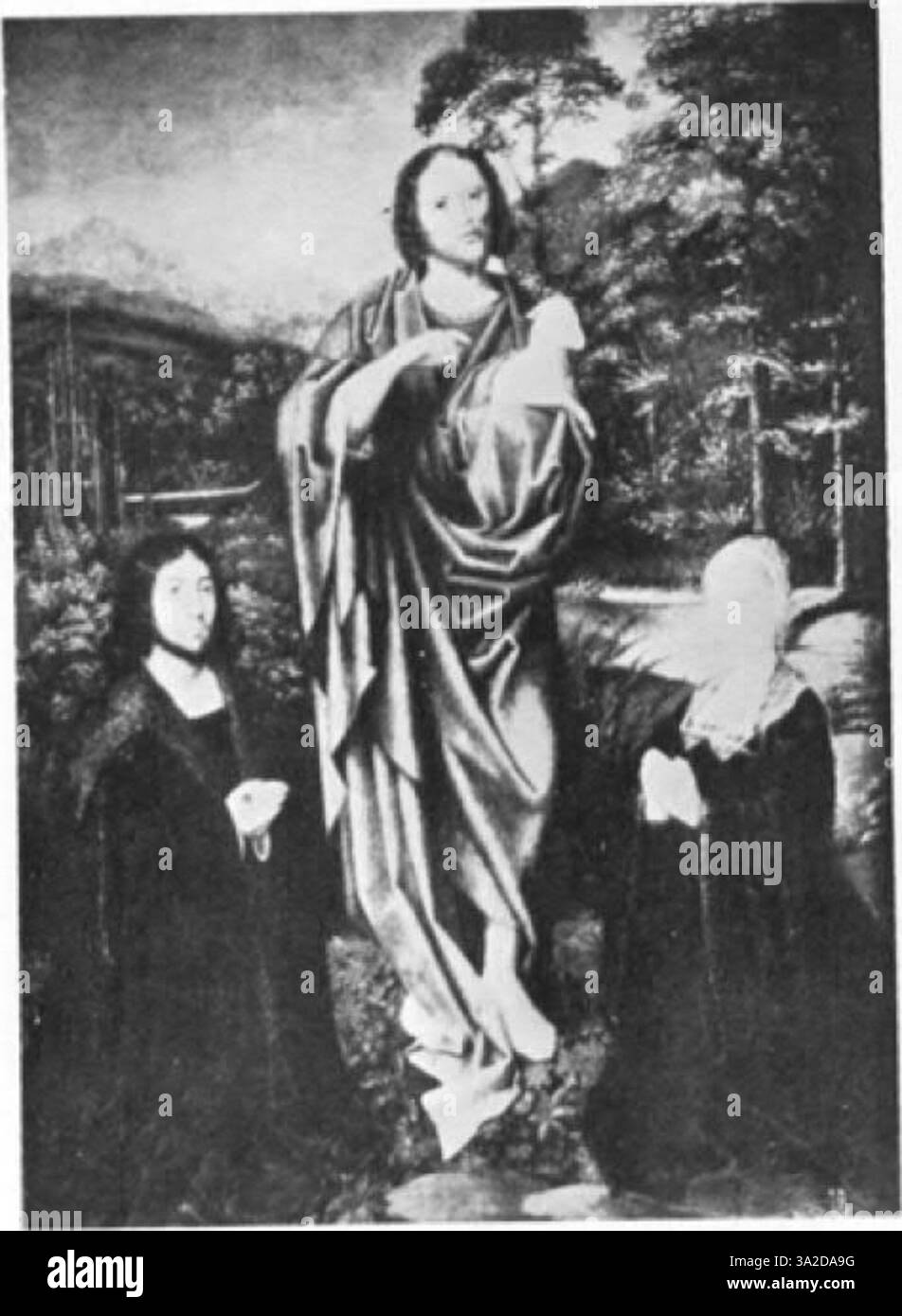 Adriaen Ysenbrants Gemälde zeigt den Antwerpener manieristischen Stil, der sich durch detailreiche Figuren und emotional aufgeladene Kompositionen auszeichnet. Die Beherrschung der Ölmalerei zeigt sich in den lebendigen Texturen und der lebensechten Darstellung der Figuren. Stockfoto