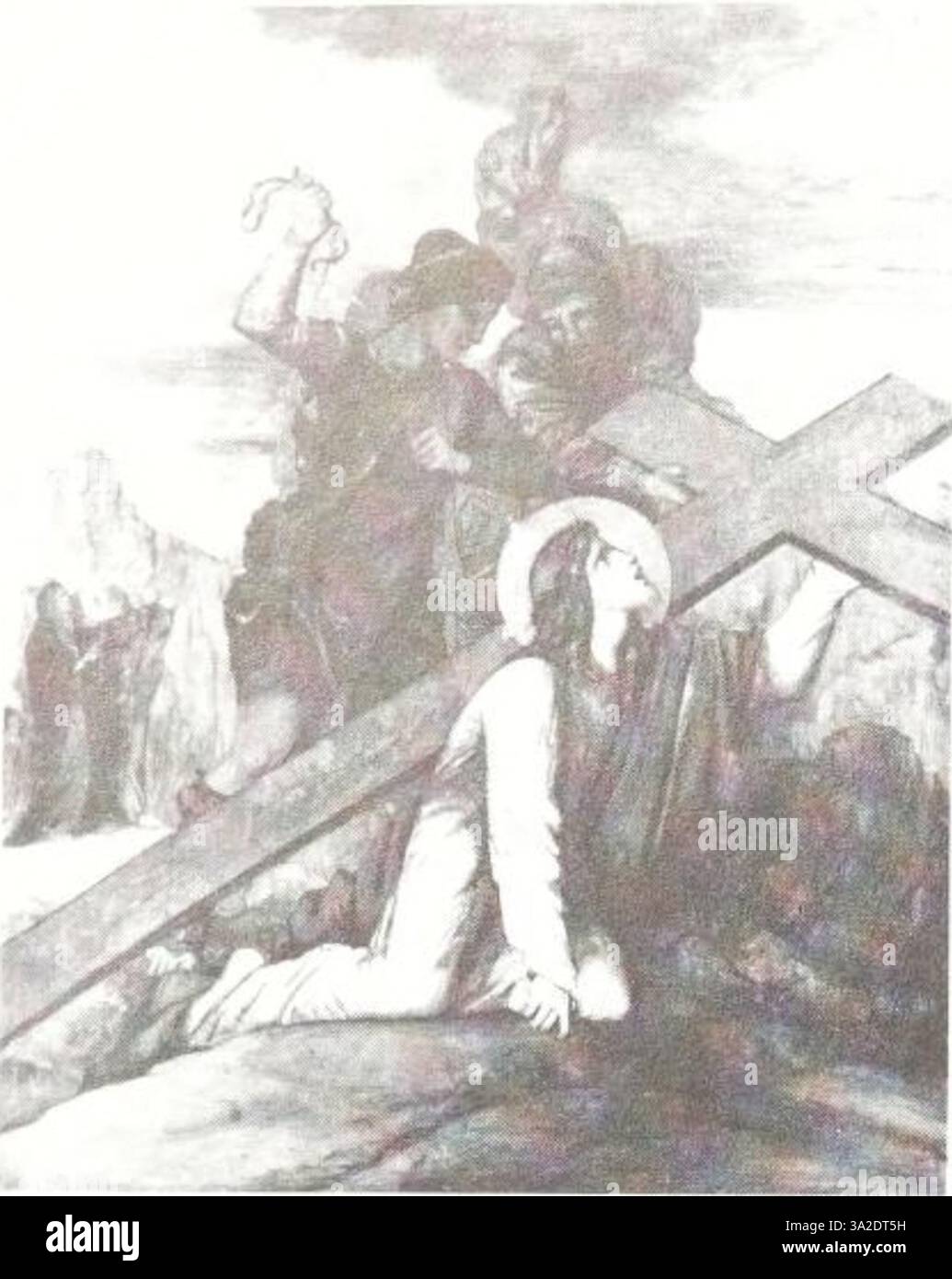 In diesem Gemälde verwendet Moreau aufwändige Pinselarbeiten und lebendige Farben, um ein mythologisches Thema darzustellen, das sowohl emotionale als auch symbolische Bedeutung vermittelt. Stockfoto