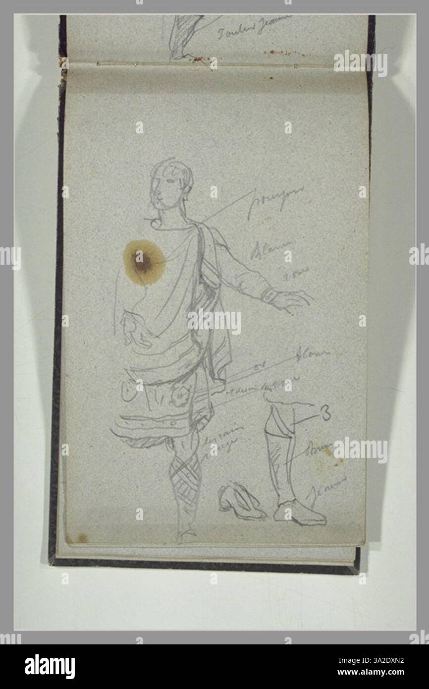 In diesem Porträt fängt Chassériau eine Frau mit sanftem Licht ein, das ihren emotionalen Ausdruck beleuchtet, und zeigt seine Fähigkeit, Romantik mit klassischem Einfluss zu verbinden. Stockfoto