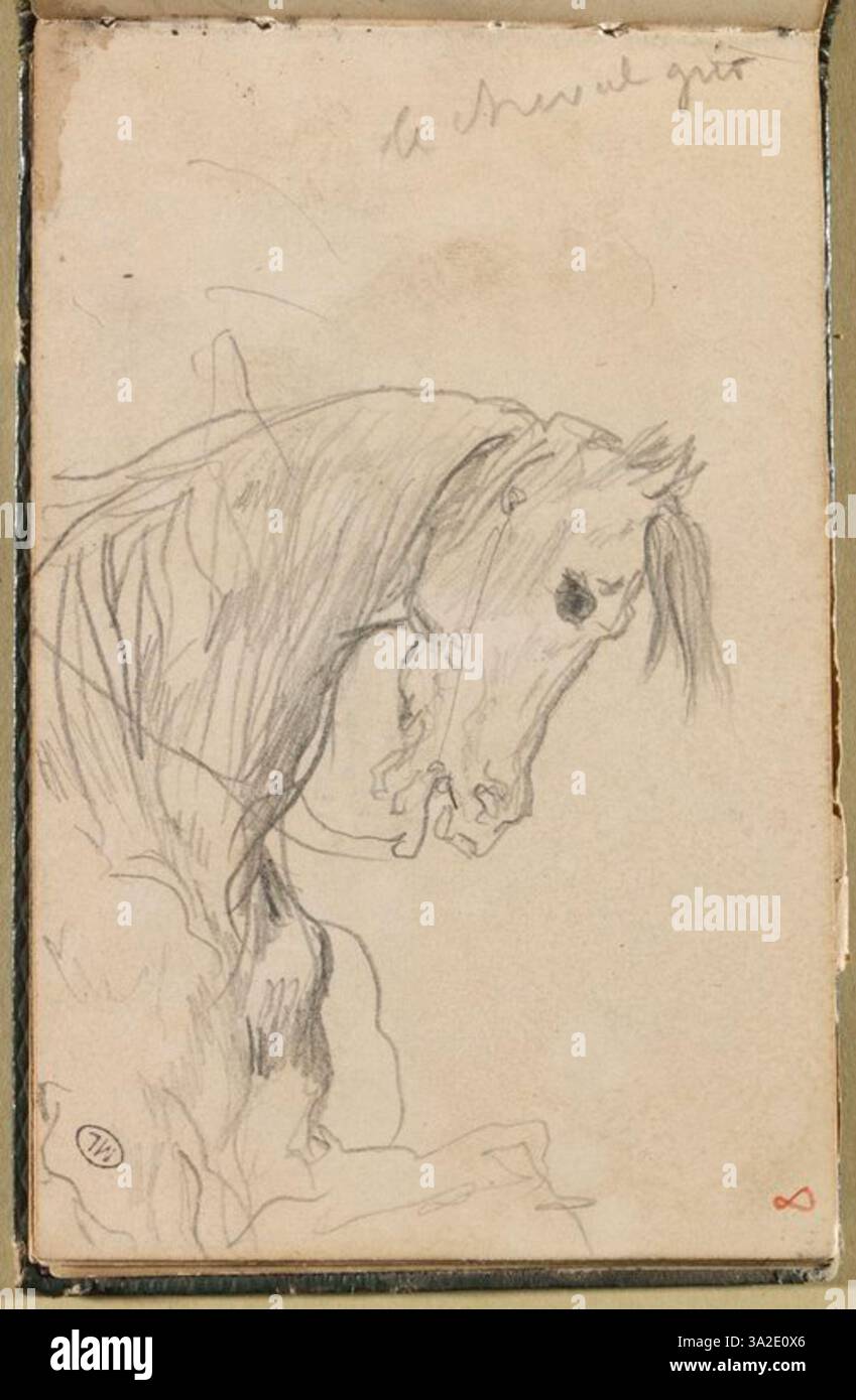 RF 26067, 16 von Théodore Chassériau zeigt einen starken emotionalen Ausdruck durch die menschliche Figur, wobei der Schwerpunkt auf anatomischer Genauigkeit und dramatischer Nutzung von Licht und Schatten liegt, um die Tiefe und Bewegung des Motivs zu verbessern. Stockfoto