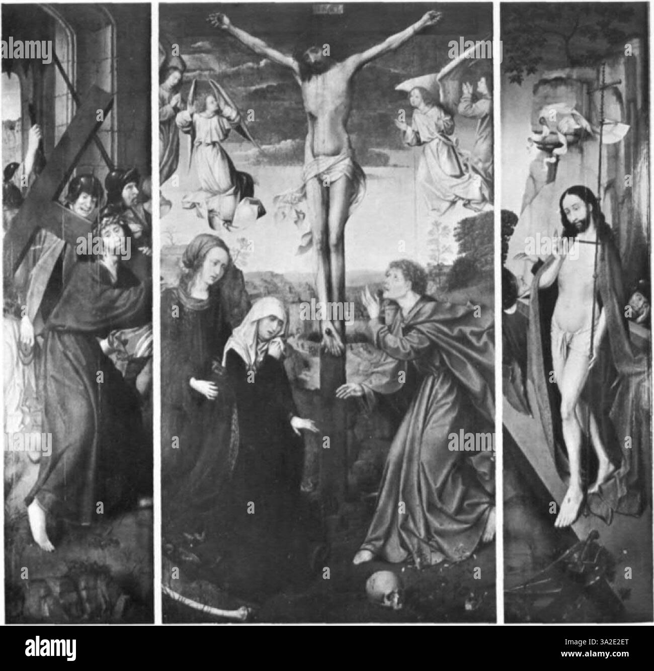 Ysenbrants Werk zeigt den manieristischen Stil, der durch verdrehte, langgezogene Figuren und komplizierte Kompositionen geprägt ist. Die Verwendung lebendiger Farben und eines gesteigerten emotionalen Ausdrucks markiert eine Abkehr vom früheren flämischen Naturalismus. Stockfoto