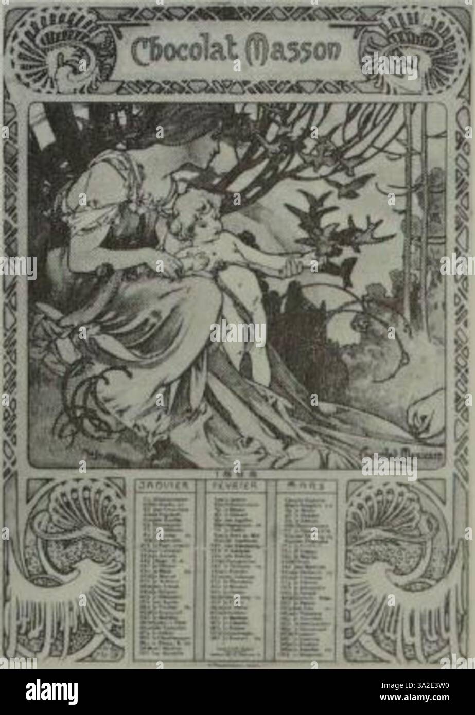 „Bridges C09-3“ verbindet architektonische und organische Formen mit lebhaften Farben und komplizierten Mukas Meisterschaft im Jugendstil im ornamentalen Design. Stockfoto