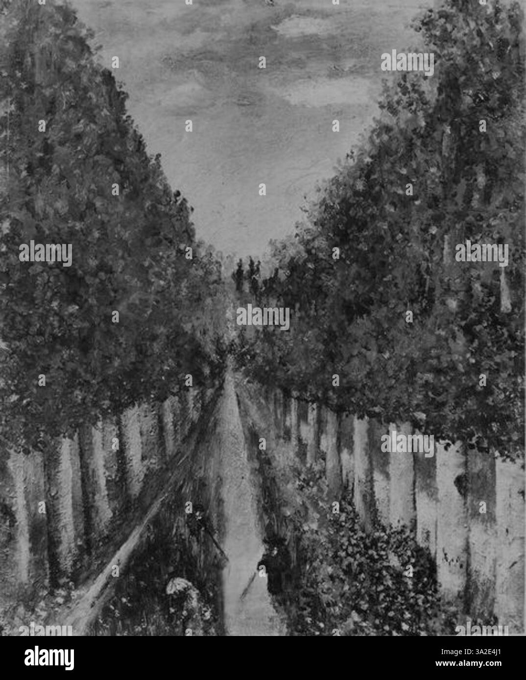 Henri Rousseaus „H 158“ zeigt seine charakteristische Verwendung von satten Farben und vereinfachten natürlichen Formen und unterstreicht eine harmonische und ruhige Landschaft. Stockfoto