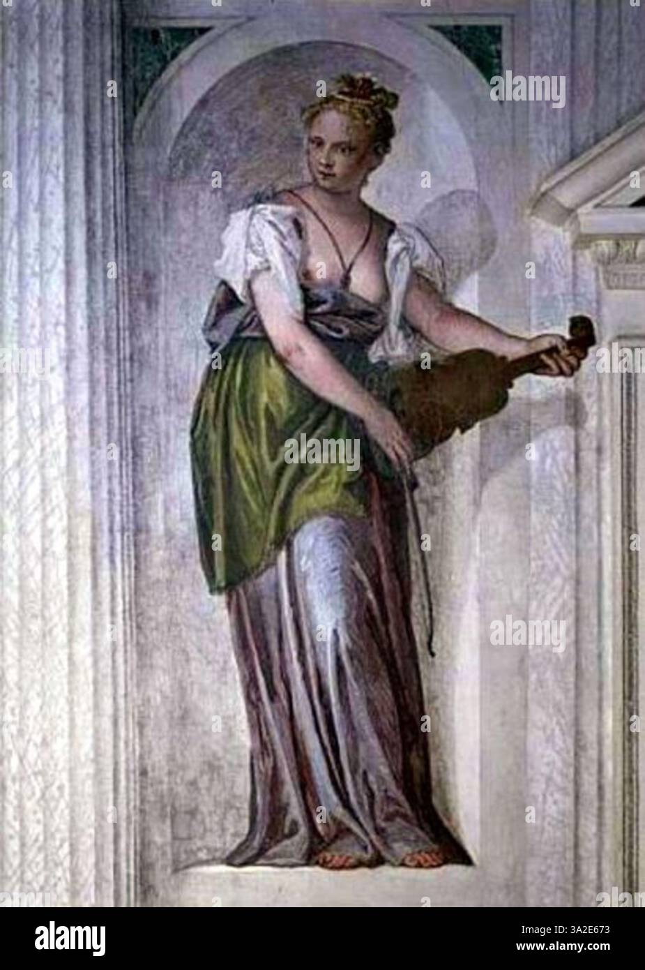 Veroneses Werk unterstreicht sein kompositorisches und bildliches Können. Das Stück spiegelt sein Talent wider, Balance, Harmonie und Bewegung im Kontext der Renaissance darzustellen. Stockfoto