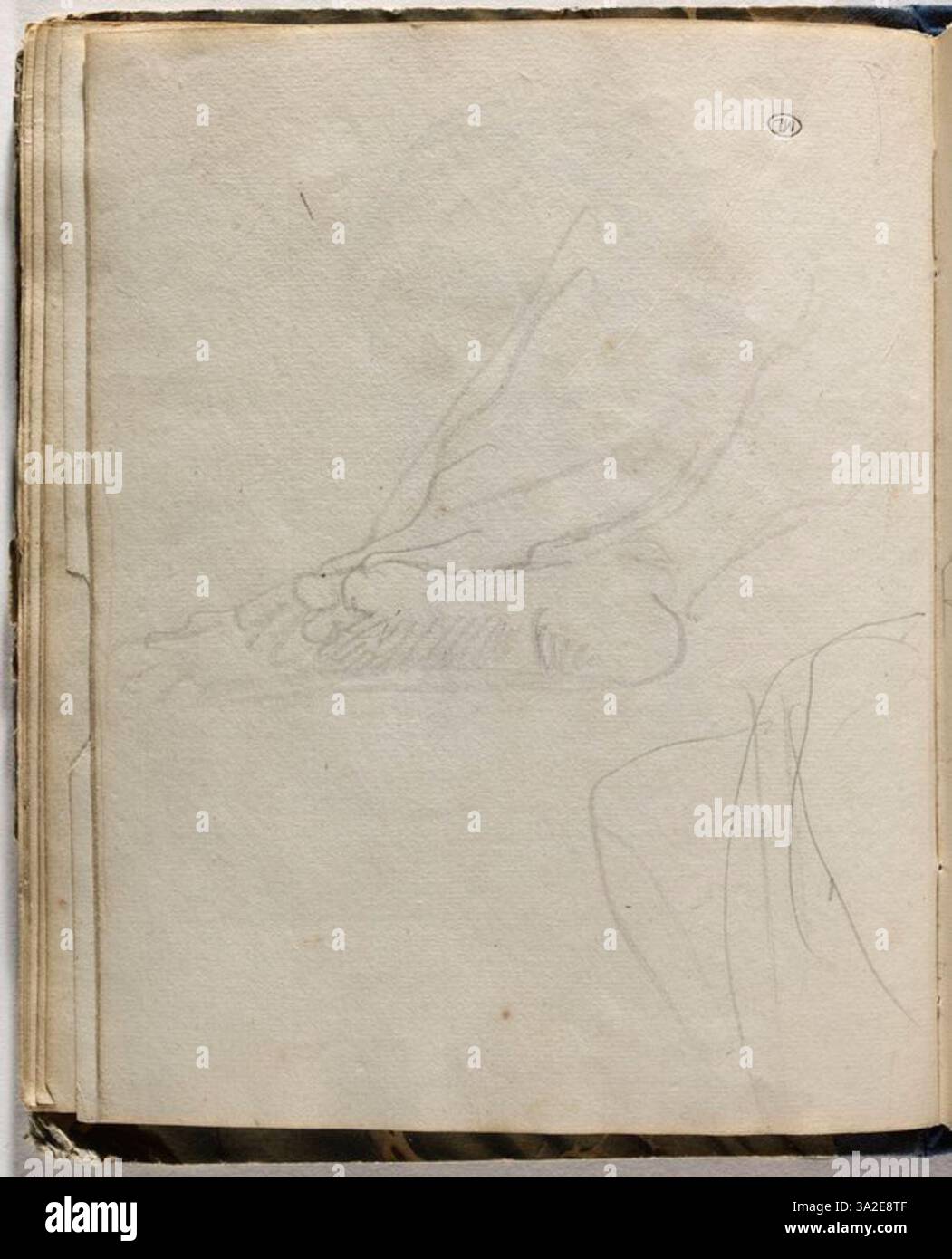 In diesem Stück betont Chassériau die starken Kontraste von Licht und Schatten, um die detaillierte Anatomie der menschlichen Figur hervorzuheben und ein ausdrucksstarkes Porträt zu schaffen. Stockfoto