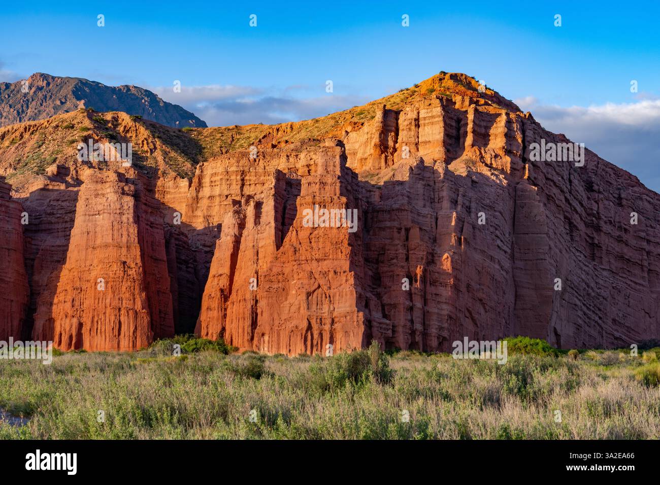 Die Schlösser oder Los Castillos in der Quebrada de las Conchas oder Quebrada de Cafayate, Argentinien. Stockfoto