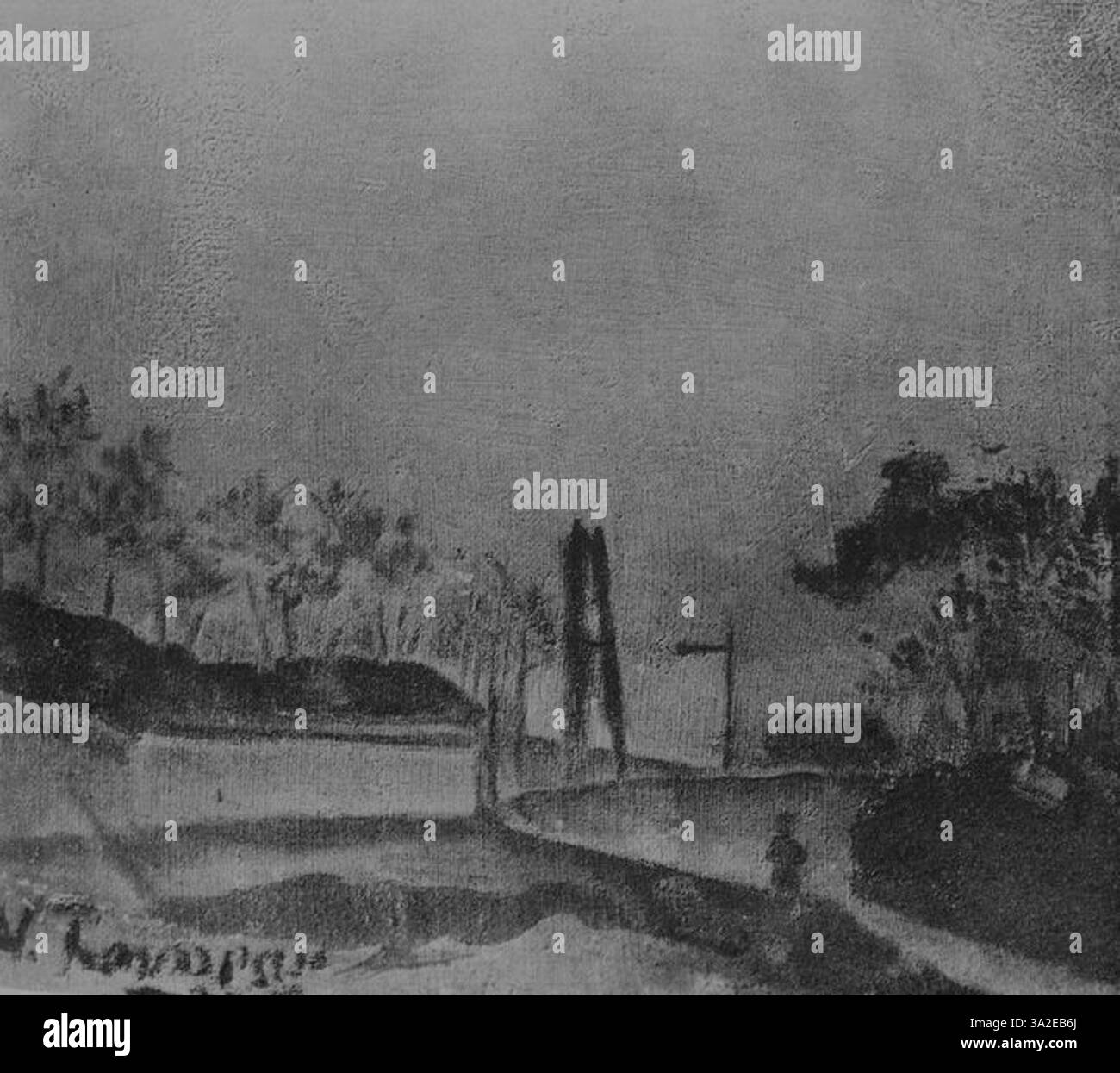 In „H 278“ fängt Rousseau eine ruhige, natürliche Szene ein und zeigt seine unverkennbare Verwendung von kräftigen, satten Farben und stilisierten Formen, um Gelassenheit zu erwecken. Stockfoto