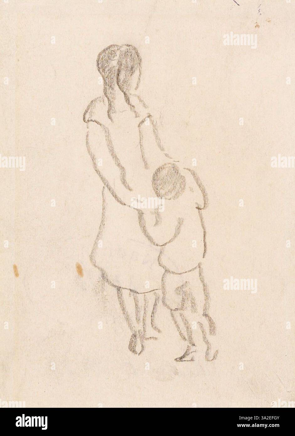 Kinder von August Macke stellt eine Gruppe von Kindern dar. Das Gemälde verwendet ausdrucksstarke Farben und lebendige Pinselstriche, um ein jugendliches Überschwängergefühl zu wecken. Stockfoto