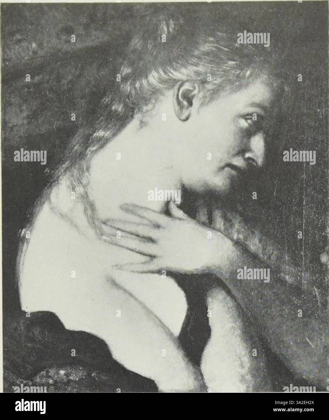 Böcklins Gemälde verschmilzt ein mythologisches Thema mit natürlichen Elementen, wobei Licht und Schatten eine emotional aufgeladene und surreale Szene erschaffen. Stockfoto