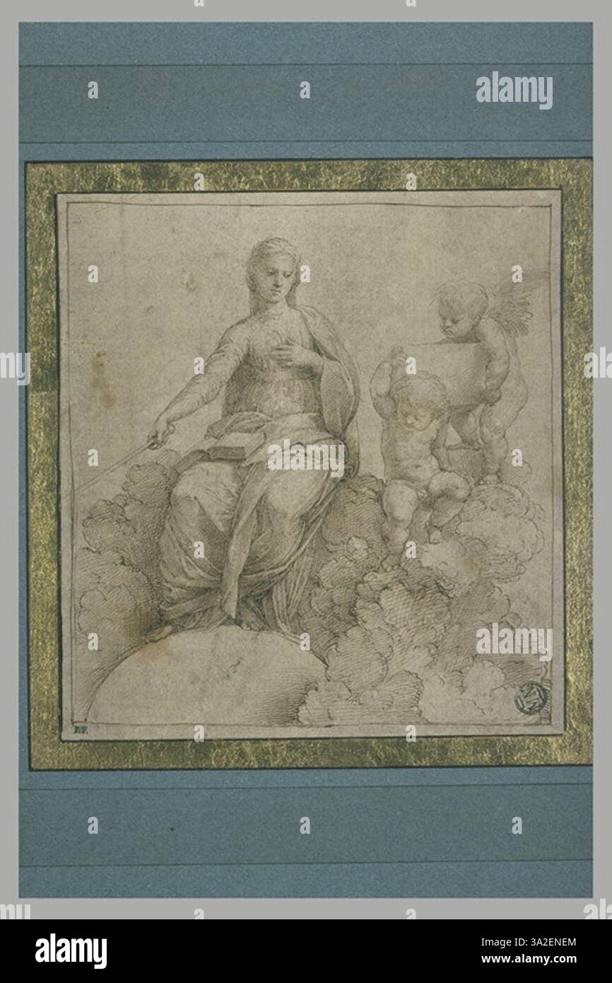 Diese Kopie von Raphaels „Philosophie“ zeigt eine Gruppe klassischer Philosophen, die jeweils unterschiedliche Denkrichtungen verkörpern. Die Komposition reflektiert die intellektuellen und philosophischen Themen der Renaissance. Stockfoto