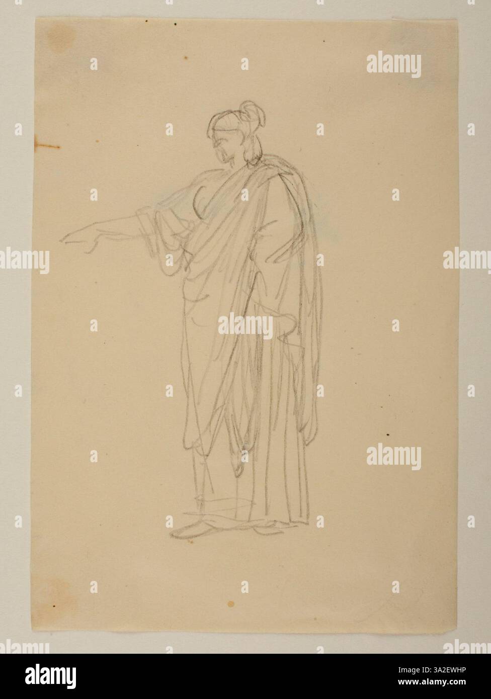 Diese Skulptur von Bertel Thorvaldsen veranschaulicht die neoklassische Tradition und fokussiert auf ideale menschliche Proportionen und anatomischen Realismus. Stockfoto