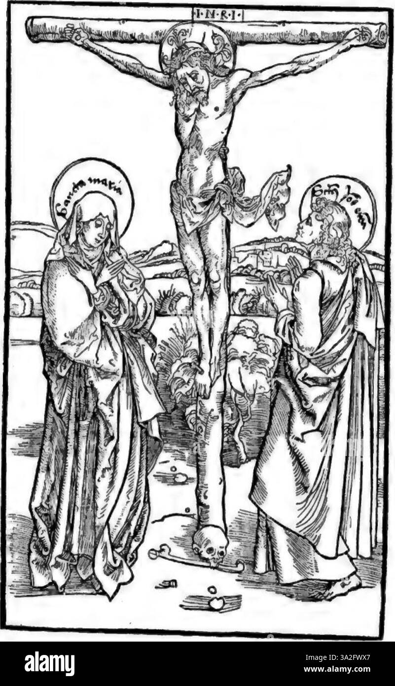 Dieses Kunstwerk von Dürer unterstreicht seine Expertise in der Gravur mit feinen Linien und Schattierungen, die die Tiefe und Details des Themas hervorheben. Stockfoto