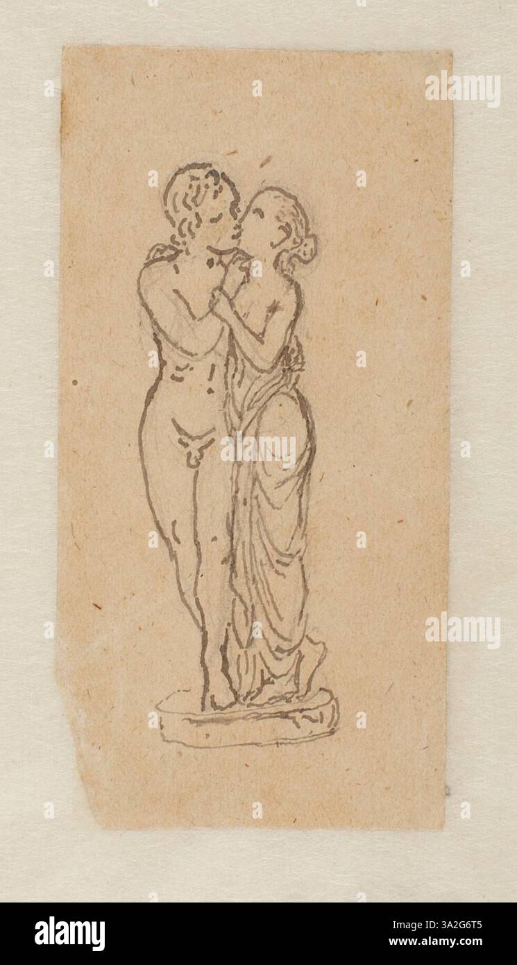 Diese Marmorskulptur von Bertel Thorvaldsen ist ein Zeugnis seines neoklassischen Ansatzes, mit feinen Details und einem Fokus auf Anatomie. Das Stück spiegelt das Engagement des Künstlers für klassische Proportionen und humanistische ideale wider, die für sein Werk charakteristisch sind. Stockfoto