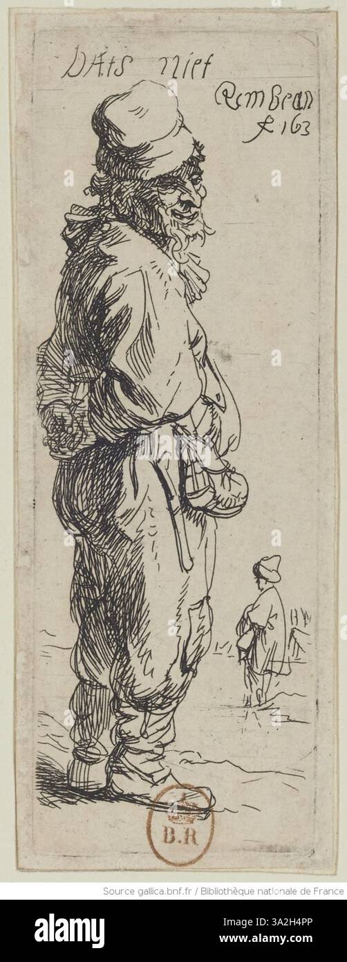 Rembrandt nutzt seine charakteristische Technik des Hell-Dunkels, um die innere emotionale Landschaft des Themas zu erforschen und deren psychologische Komplexität herauszuarbeiten. Stockfoto