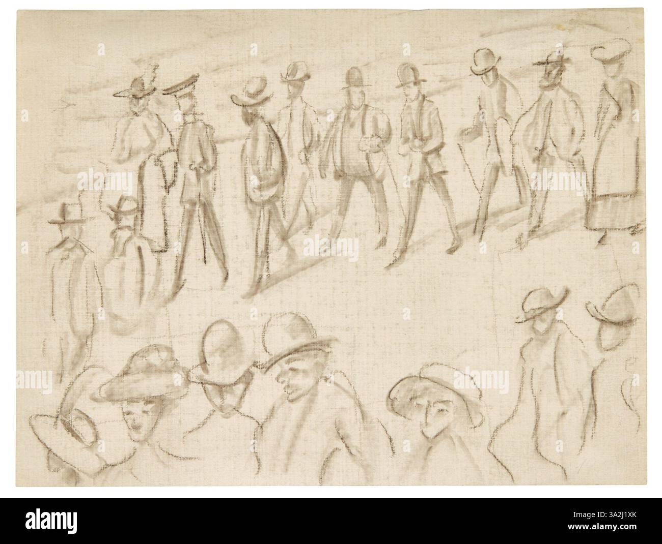 Sonntag in Tegernsee (Sonntag in Tegernsee) von August Macke zeigt den Menschen einen friedlichen Sonntag in der idyllischen Umgebung des Tegernsees. Die Arbeit spiegelt das entspannte Tempo des Lebens wider und fängt die lebendigen Farben der Landschaft ein. Stockfoto