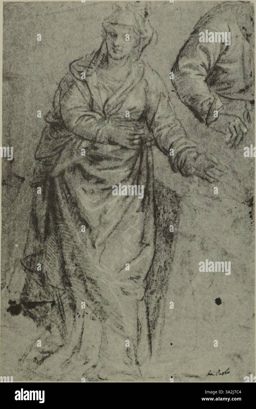 Paolo Veronese greift ein historisches oder religiöses Thema mit kräftigen Farben, dramatischer Beleuchtung und feinen Details ein und zeigt seine Beherrschung des venezianischen Renaissance-Stils. Stockfoto
