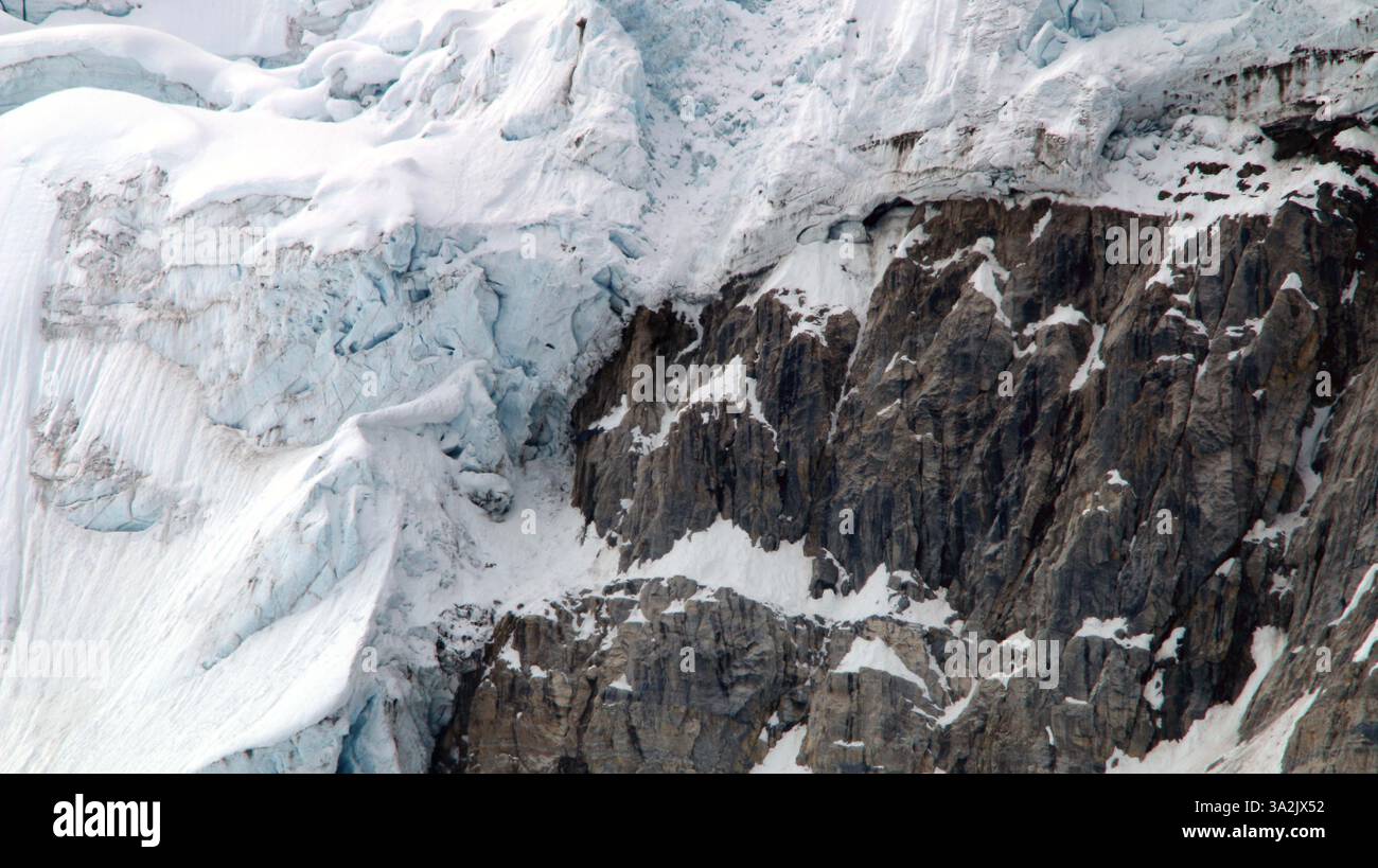 20. Mai 2014 - Calgary, ab, Kanada - das blaue Gletschereis des Crowfoot Glacier liegt am Dienstag, den 20. Mai 2014, in der Nähe des Bow Lake nördlich des Lake Louise, Alta. Der Bow Lake liegt am Quellgebiet des Bow River. Mike Drew/Calgary Sun/QMI Agency (Kreditbild: © Mike Drew/QMI Agency/ZUMAPRESS.com) Stockfoto