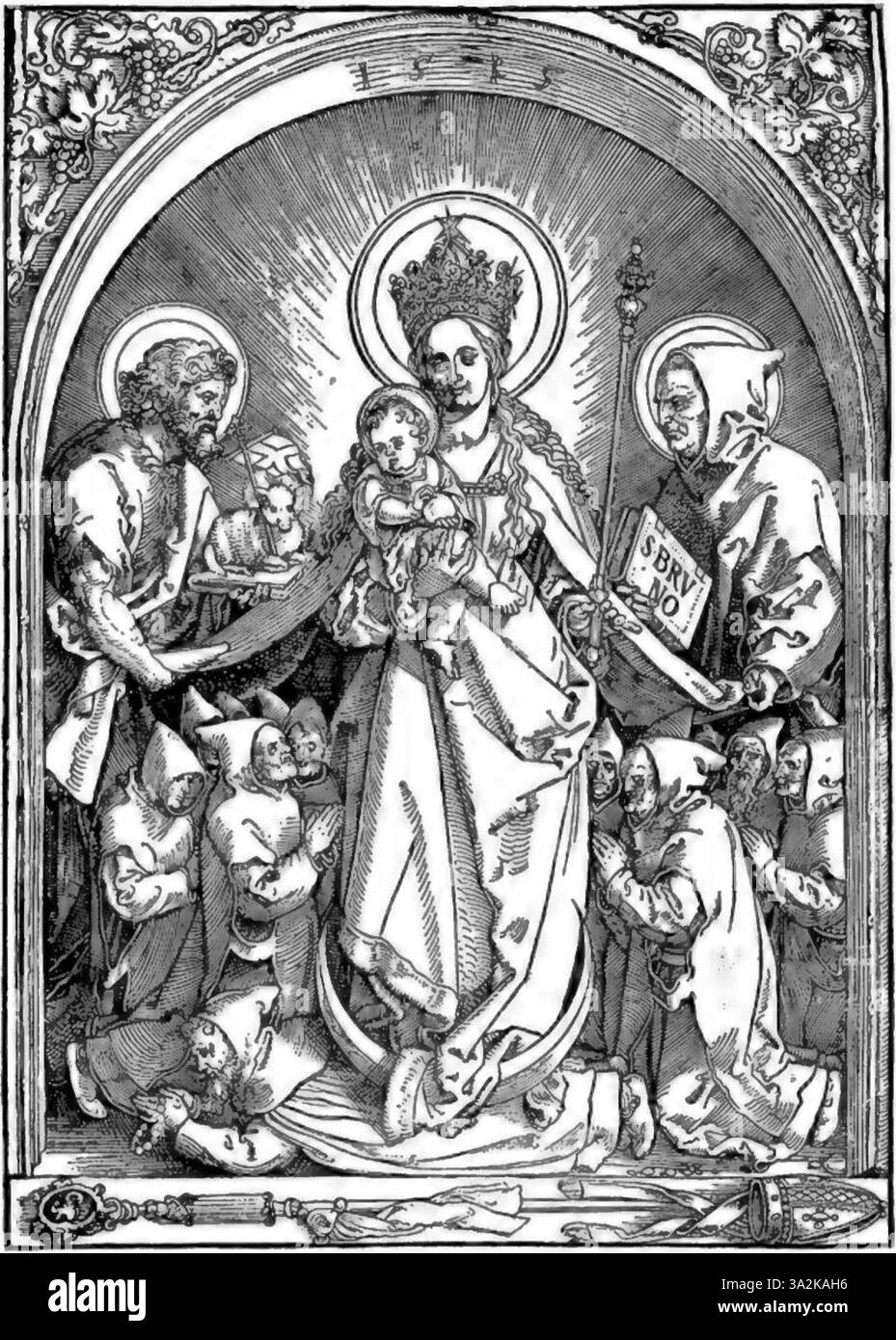 Diese Gravur von Dürer erfasst die feine Detailgenauigkeit und anatomische Genauigkeit der menschlichen Form. Seine Verwendung von Schattierungen und Linework erweckt die Figuren zum Leben und unterstreicht seine Beherrschung der Renaissancedruckkunst. Stockfoto