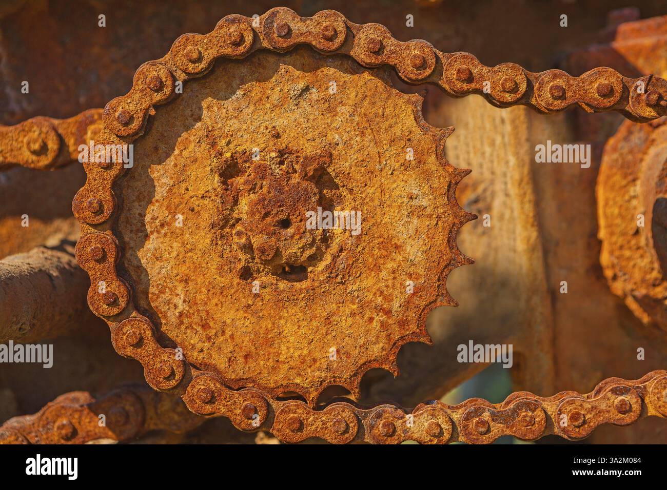 Verrostete metallische Zahnrad-Mehanismus Stockfoto