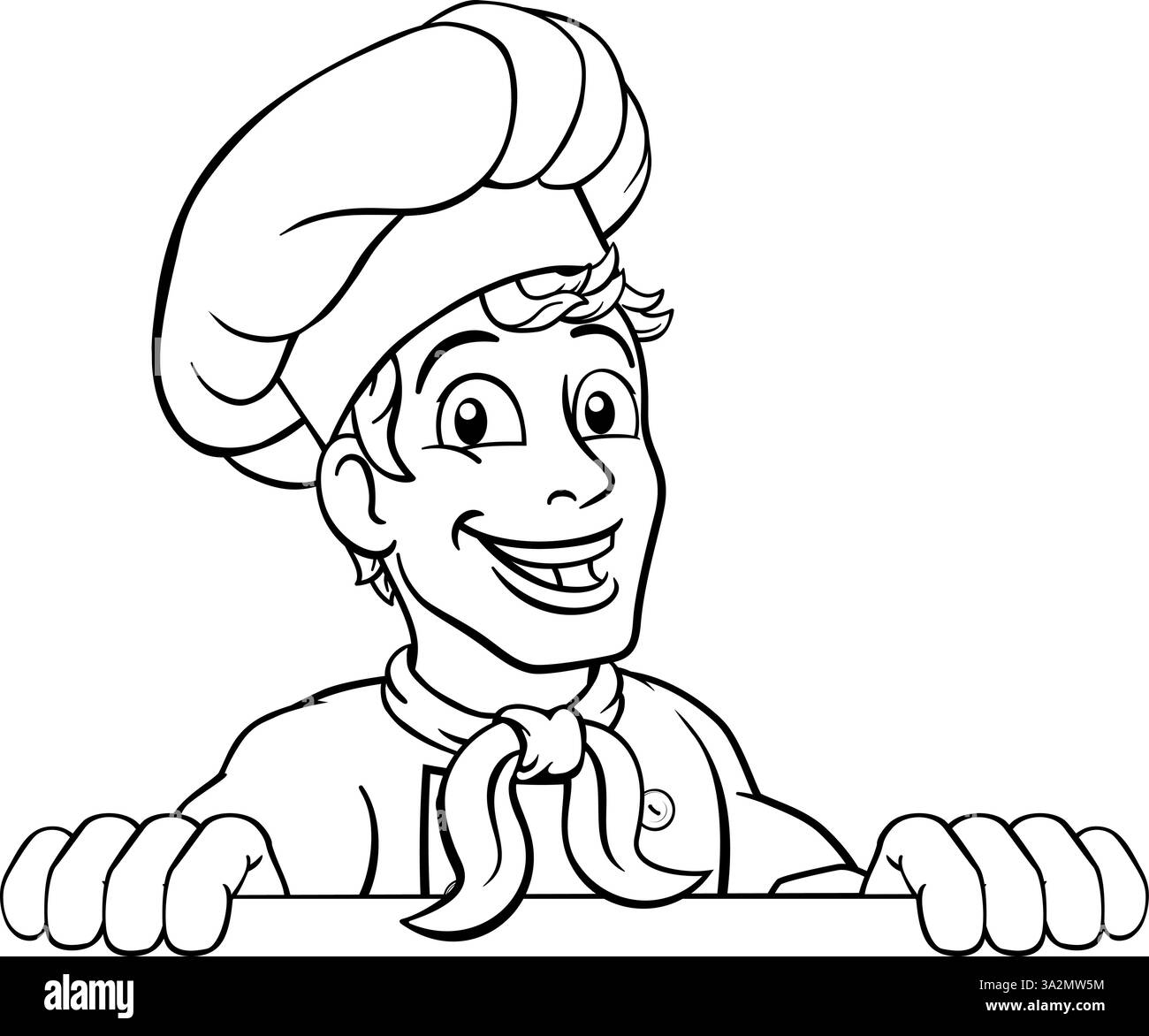 Küchenchef Baker Zeichentrickfigur Stock Vektor