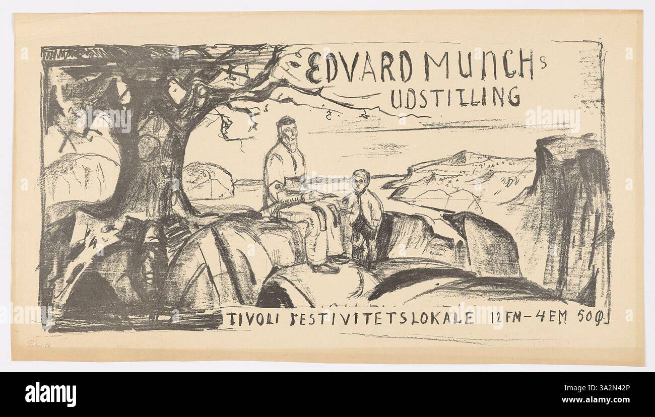 Edvard Munchs Arbeit beschreibt die Komplexität menschlicher Emotionen, indem er scharfe Kontraste und expressive Pinselstriche verwendet, um Themen wie Angst, Verlust und Isolation zu vermitteln. Sein unverwechselbarer Stil bringt raue Emotionen und psychologische Tiefe hervor. Stockfoto