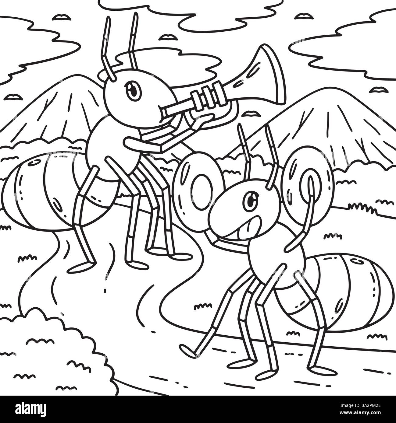 Amts Spielinstrumente Malseite für Kinder Stock Vektor