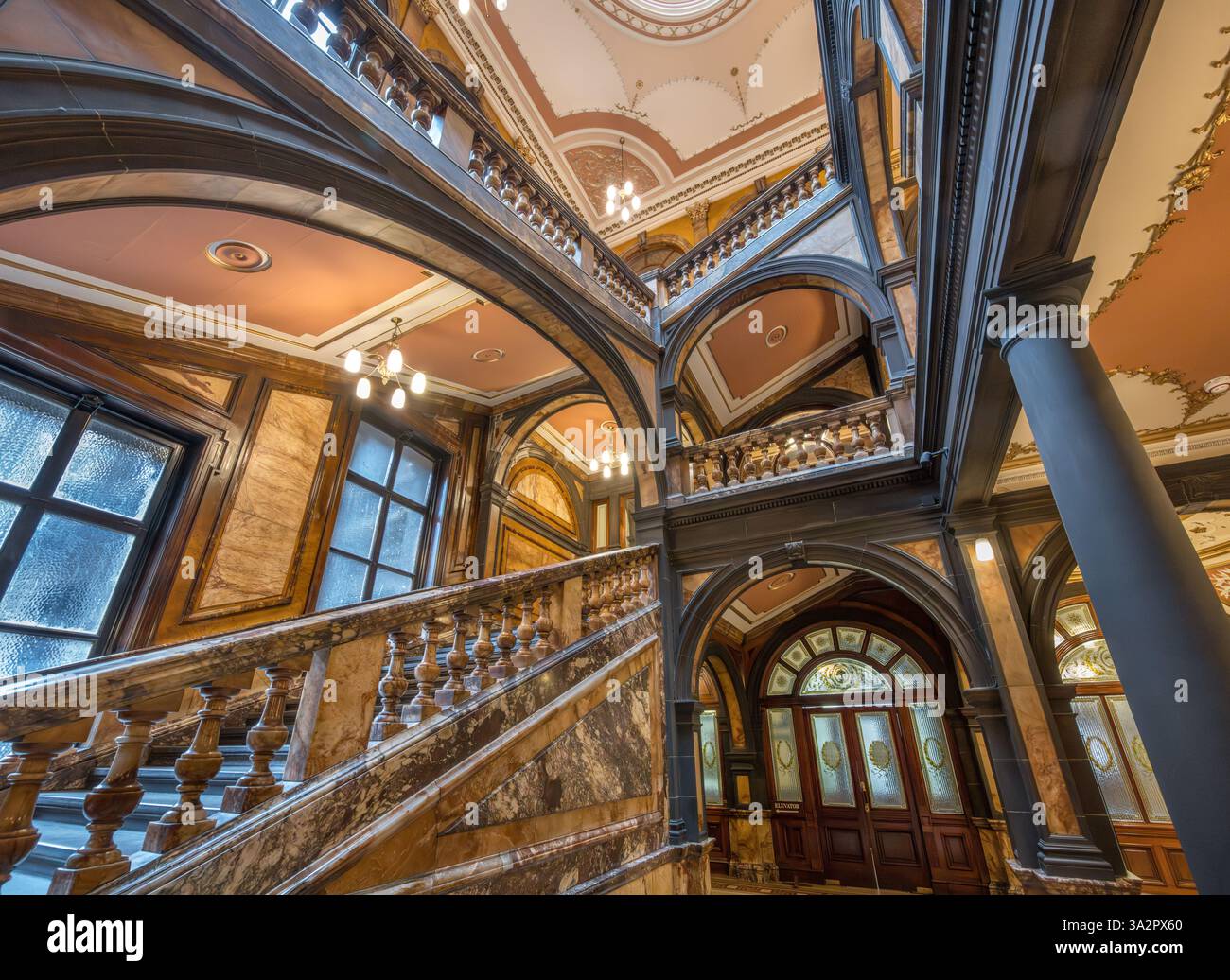 Innenraum der Glasgow City Chambers, George Square, Glasgow, Schottland, Großbritannien Stockfoto
