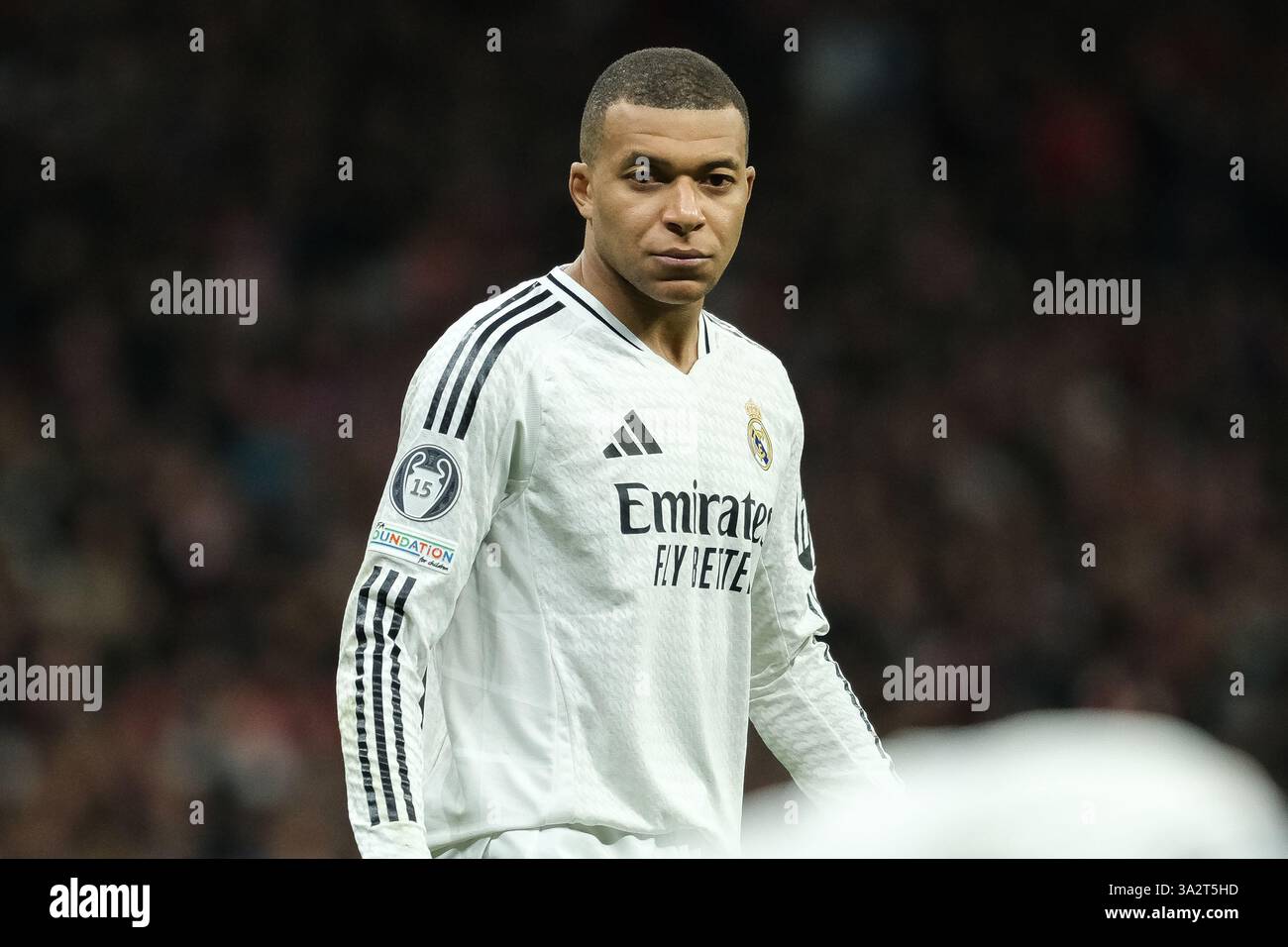 Kylian Mbappe von Real Madrid während des UEFA Champions League-Spiels Atletico de Madrid und Real Madrid spielten am 12. März im Metropolitano Stadium Stockfoto