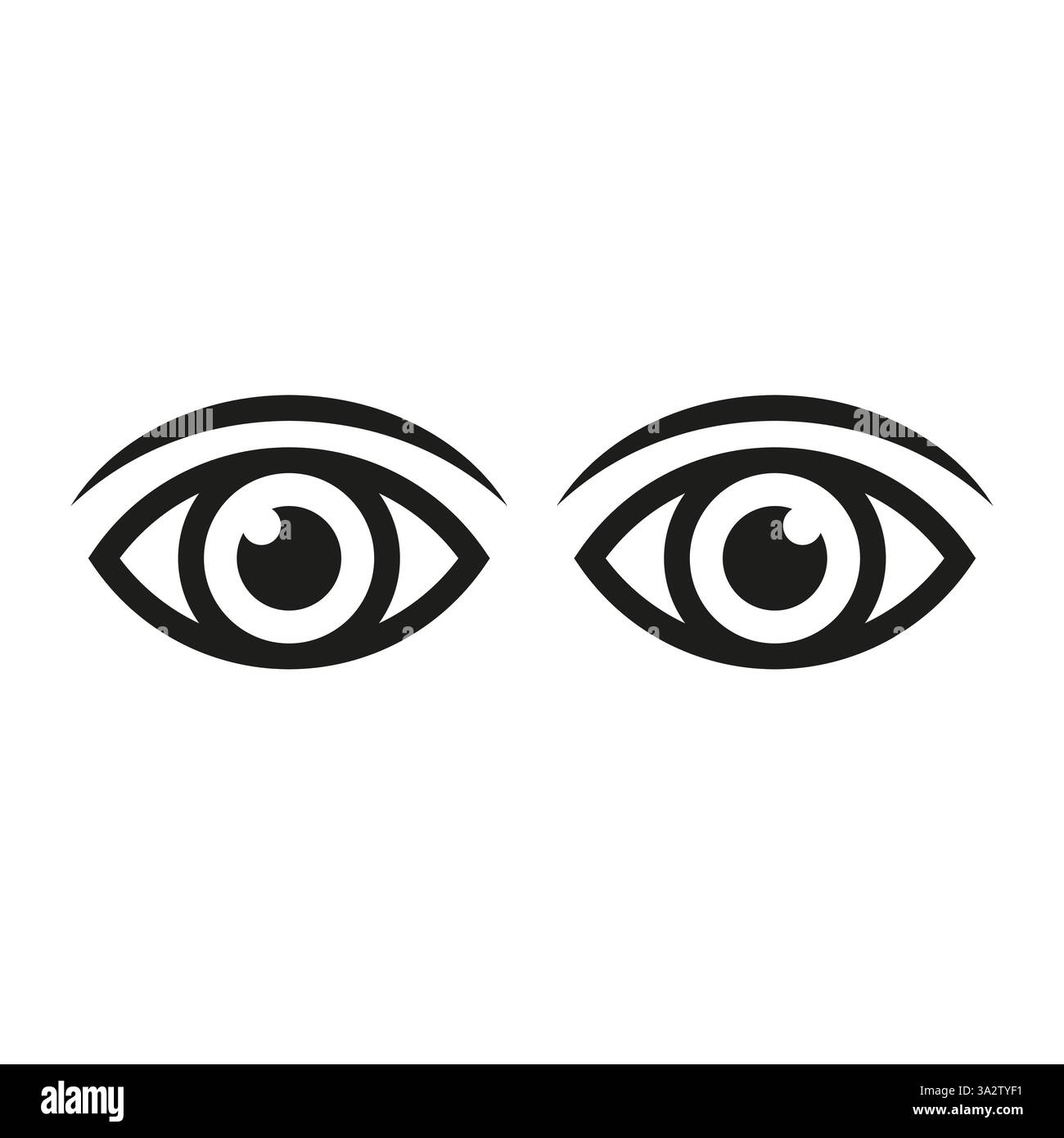 Augensymbol-Vektor. Symbol „Vision“. Schwarz-weiß-Design. Optische Wahrnehmungsdarstellung. Stock Vektor