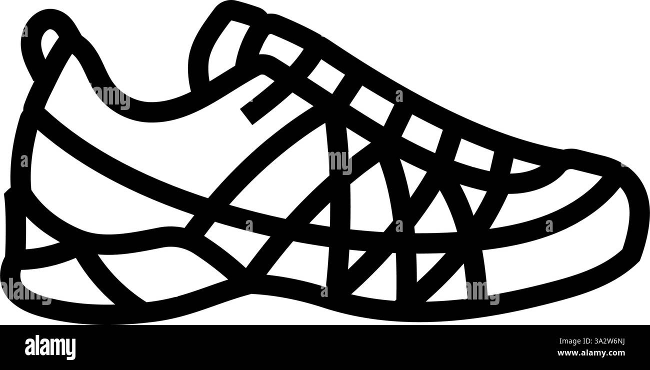 Hybrid Wanderschuhe Schuhe Tourismuslinie Icon Vektor Illustration Stock Vektor