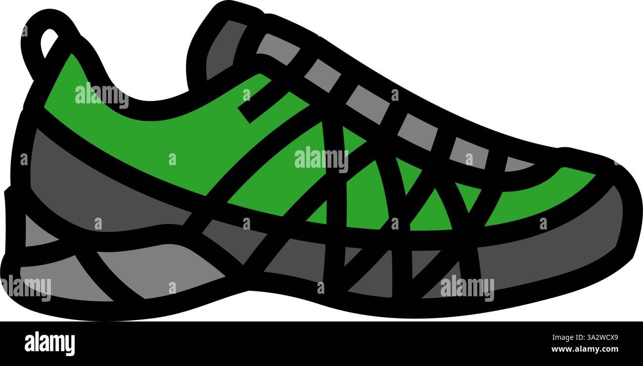 Hybrid Wanderschuhe Schuhe Tourismus Farbe Icon Vektor Illustration Stock Vektor