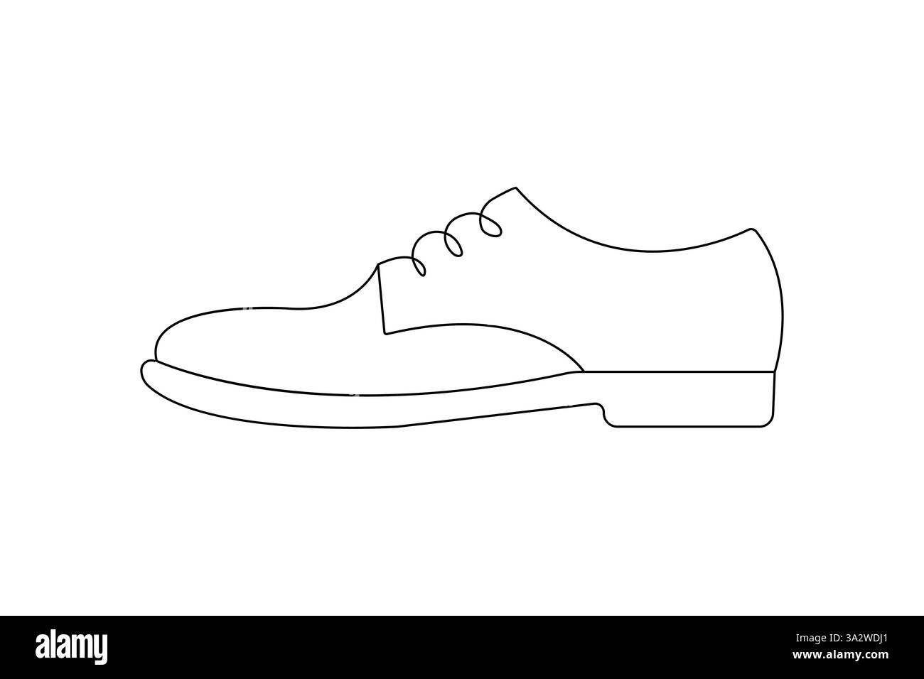 Schuh eine Zeilenzeichnung des minimalistischen Vektorsymbols mit schwarzem und weißem Hintergrund Stock Vektor