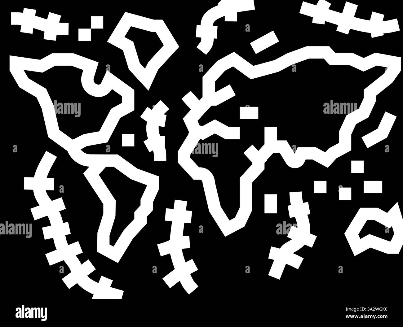 Floor Map Welt Ozean Glyphe Symbol Vektor Illustration Stock Vektor
