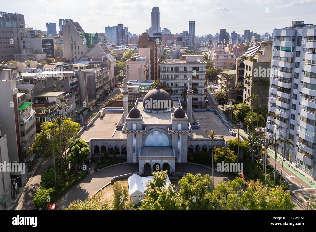 Aus der Vogelperspektive der Taipei-Moschee in Taiwan Stockfoto