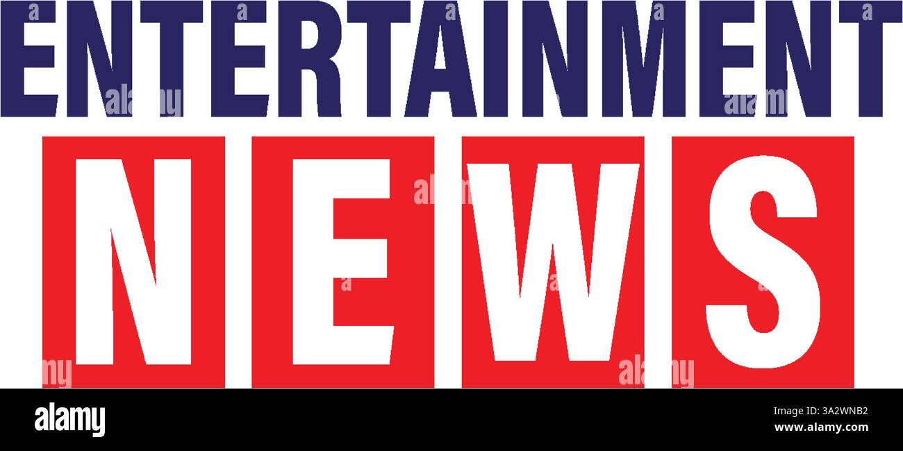 Eine auffällige Vektor-Illustration mit auffälliger Typografie für ein Entertainment-Nachrichtenbanner. Rote und blaue Farben verbessern die visuelle Wirkung Stock Vektor