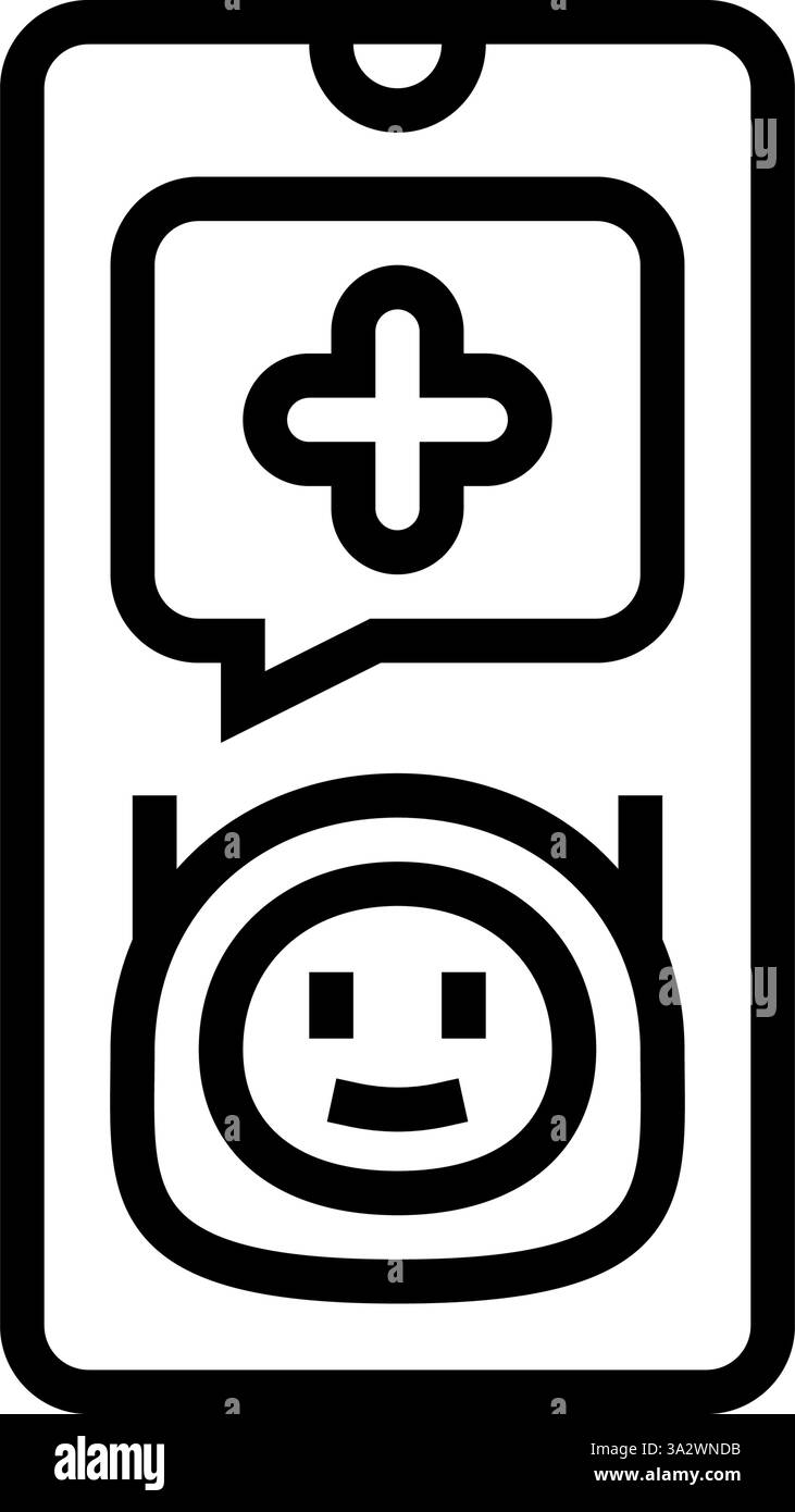 KI-betriebene Gesundheit Assistent personalisierte Linie Symbol Vektor Illustration Stock Vektor