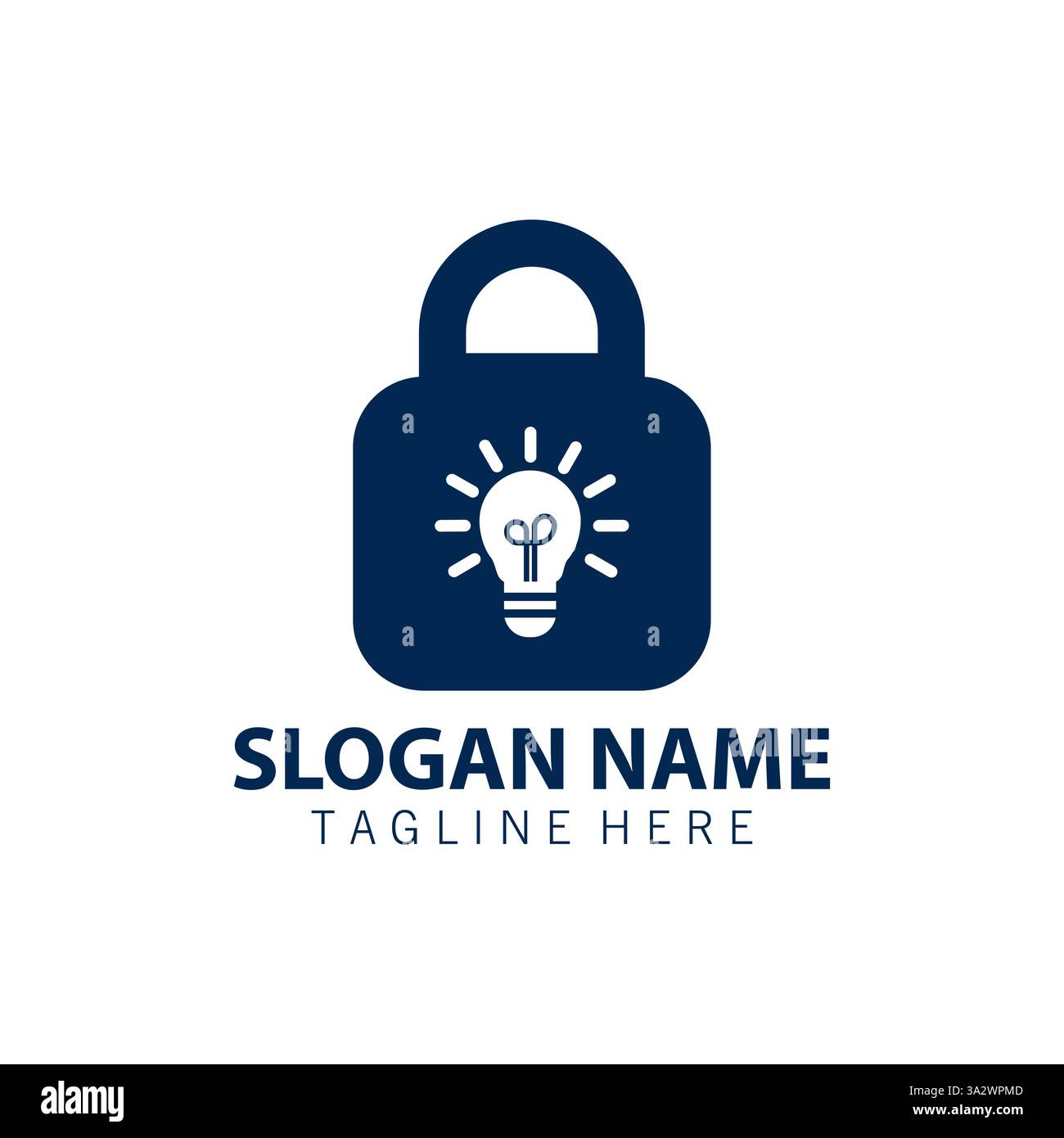 Logodesign-Vektor der Sperrlampe Stock Vektor