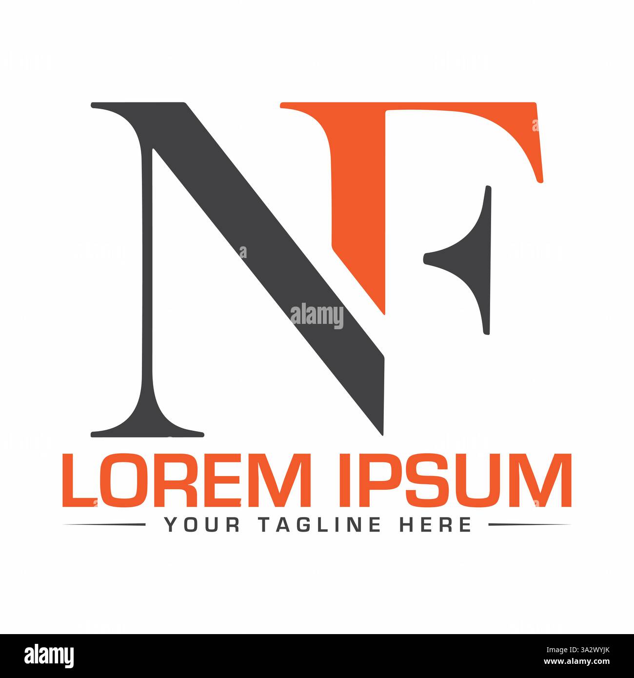 NF-Letter-Logo Stock Vektor