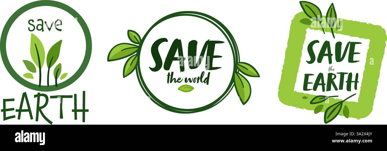 Grünes Erdschutz-Logo Stock Vektor